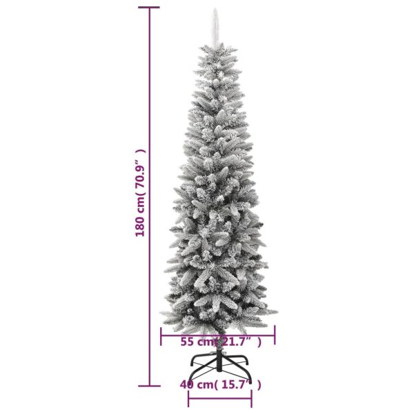 Árvore de Natal artificial fina com neve PVC & PE 180 cm - Image 9