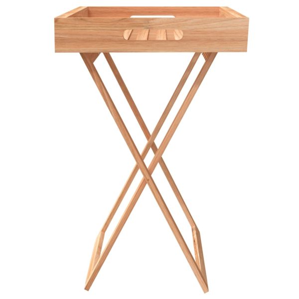 Mesa/tabuleiro dobrável 52x36x56,5 madeira de nogueira maciça - Image 4