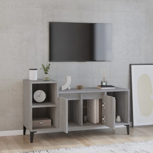 Móvel de TV 100x35x55 cm derivados de madeira cinzento sonoma - Image 3