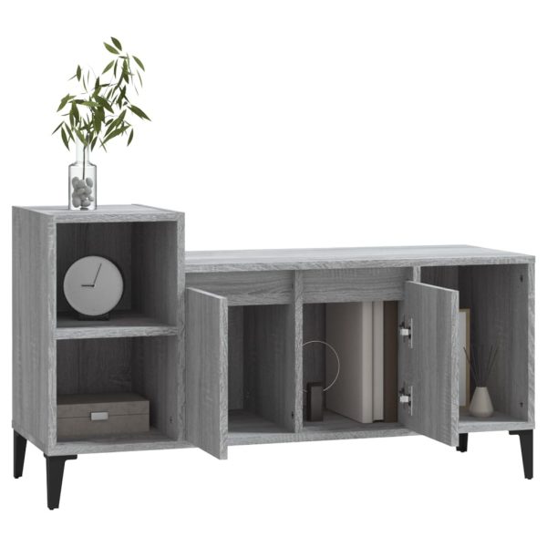 Móvel de TV 100x35x55 cm derivados de madeira cinzento sonoma - Image 4
