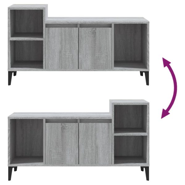Móvel de TV 100x35x55 cm derivados de madeira cinzento sonoma - Image 8