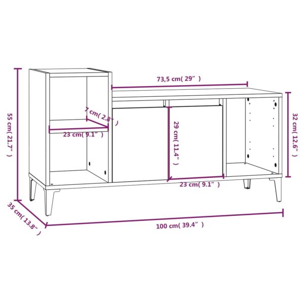 Móvel de TV 100x35x55 cm derivados de madeira cinzento sonoma - Image 10
