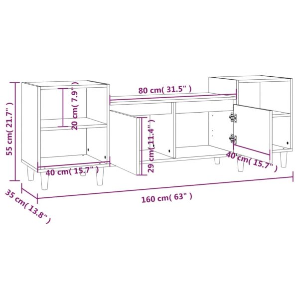 Móvel p/ TV 160x35x55 cm derivados de madeira branco - Image 10