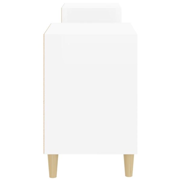 Móvel de TV 160x35x55 cm derivados de madeira branco brilhante - Image 8