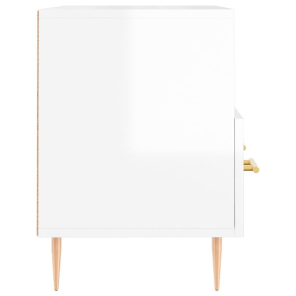 Móvel de TV 80x36x50 cm derivados de madeira branco brilhante - Image 7