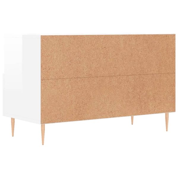 Móvel de TV 80x36x50 cm derivados de madeira branco brilhante - Image 8