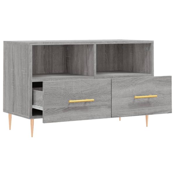 Móvel de TV 80x36x50 cm derivados de madeira cinzento sonoma - Image 6