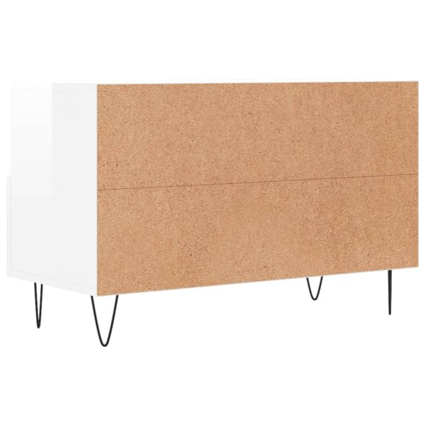 Móvel de TV 80x36x50 cm derivados de madeira branco brilhante - Image 8