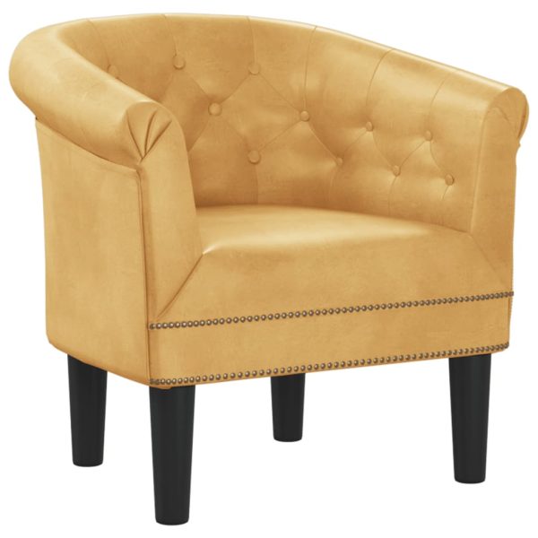 Poltrona couro artificial dourado - Image 2