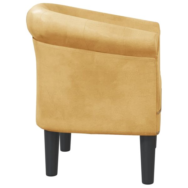 Poltrona couro artificial dourado - Image 4
