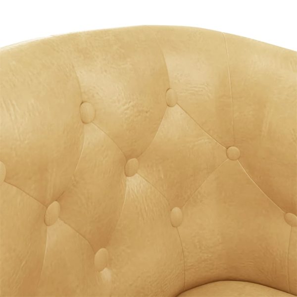 Poltrona couro artificial dourado - Image 6