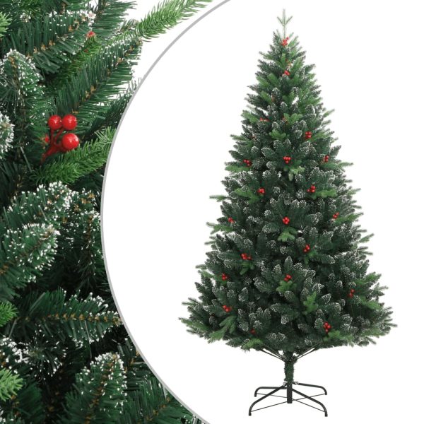 Árvore de Natal artificial articulada c/ bagas vermelhas 120 cm
