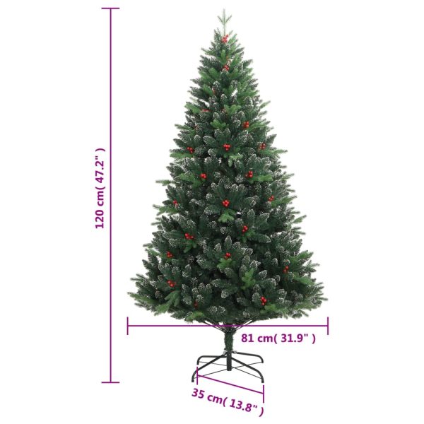 Árvore de Natal artificial articulada c/ bagas vermelhas 120 cm - Image 9