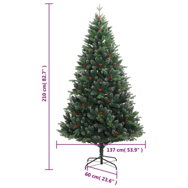 Árvore de Natal artificial articulada c/ bagas vermelhas 210 cm - Image 9