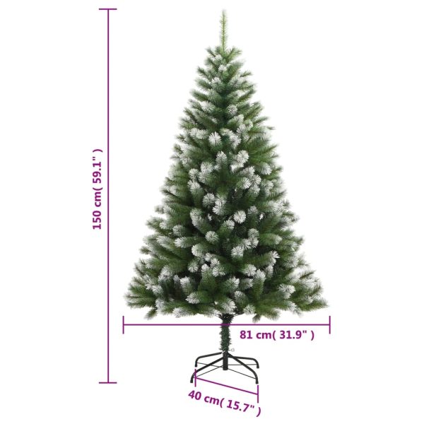 Árvore de Natal artificial articulada c/ flocos de neve 150 cm - Image 9