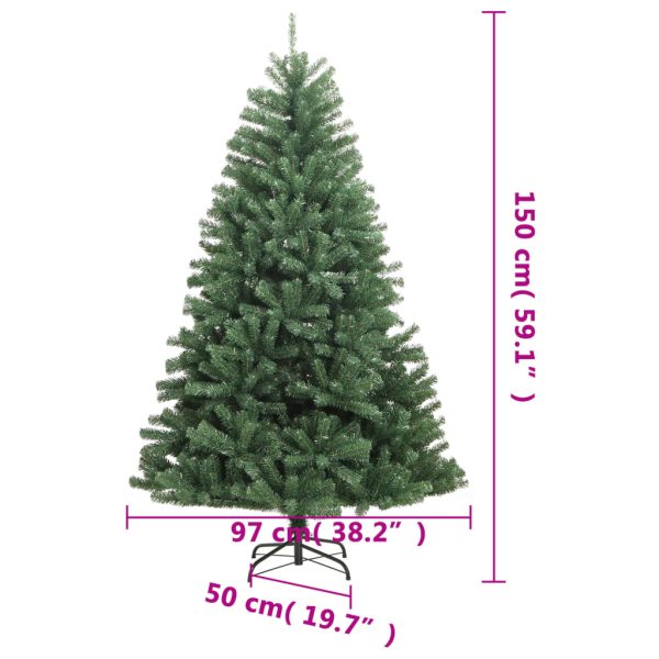 Árvore de Natal artificial articulada com suporte 150 cm verde - Image 9