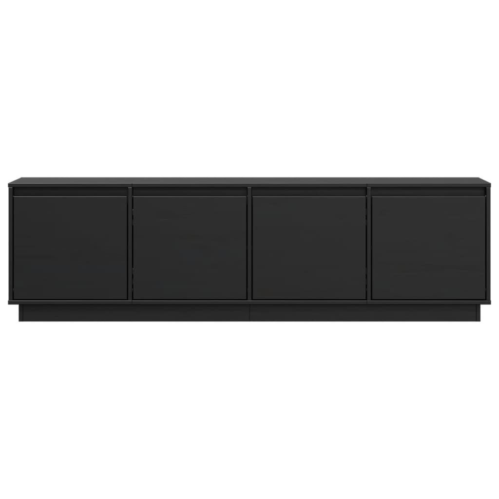 Móvel de TV 156x37x45 cm madeira de pinho maciça preto - Image 4