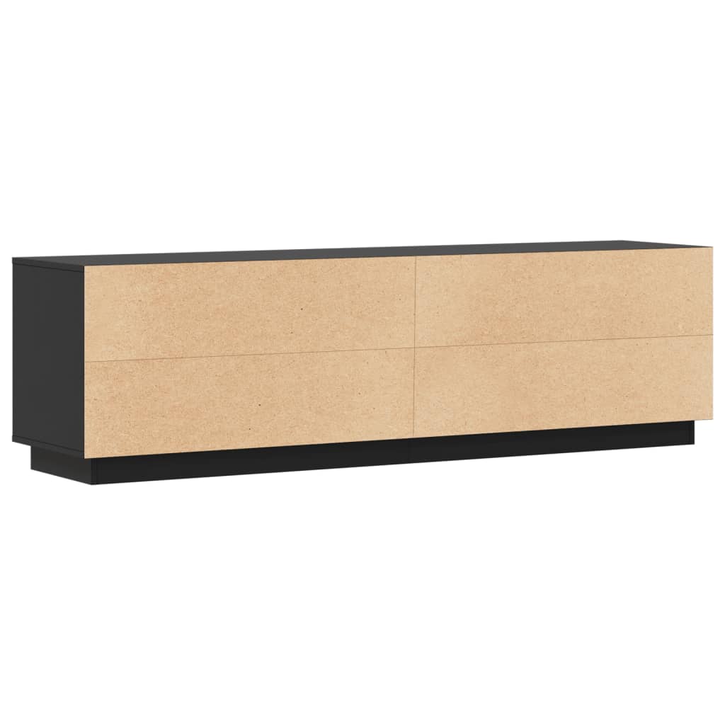 Móvel de TV 156x37x45 cm madeira de pinho maciça preto - Image 7