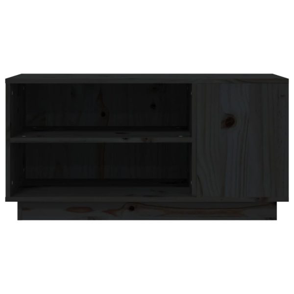 Móvel de TV 80x35x40,5 cm madeira de pinho maciça preto - Image 5