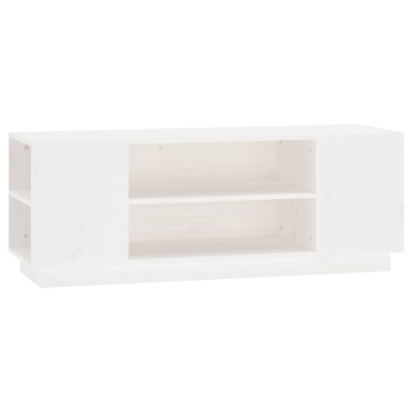 Móvel de TV 110x35x40,5 cm madeira de pinho maciça branco - Image 2