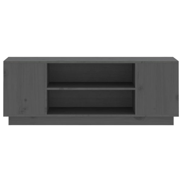 Móvel de TV 110x35x40,5 cm madeira de pinho maciça cinzento - Image 5