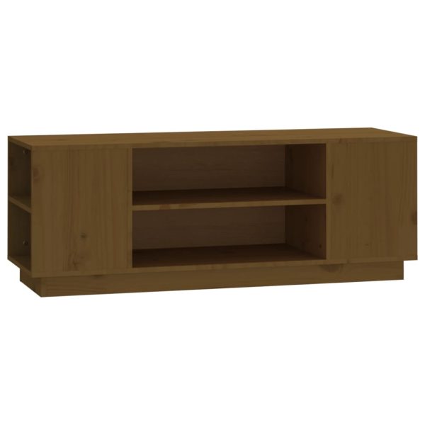 Móvel de TV 110x35x40,5 cm madeira de pinho maciça castanho mel - Image 2