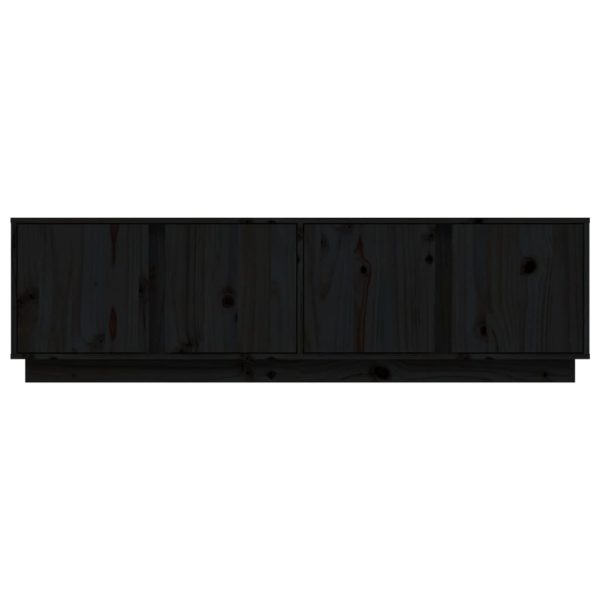 Móvel de TV 140x40x40 cm madeira de pinho maciça preto - Image 6