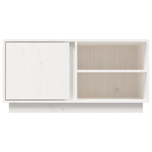 Móvel de TV 80x35x40,5 cm madeira de pinho maciça branco - Image 6