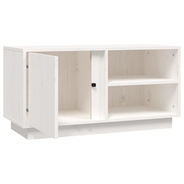 Móvel de TV 80x35x40,5 cm madeira de pinho maciça branco - Image 7