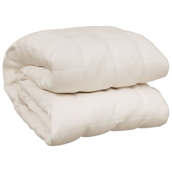 Manta pesada 11 kg 150x200 cm tecido creme-claro - Image 2