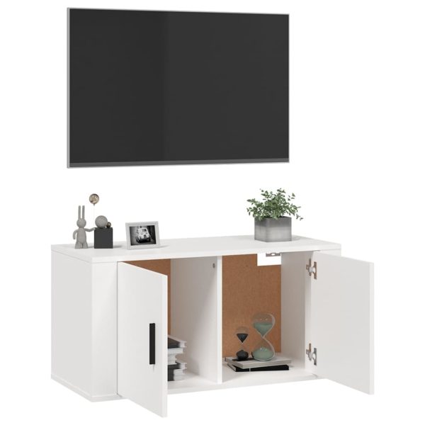 Móvel de TV de parede 80x34,5x40 cm branco - Image 5