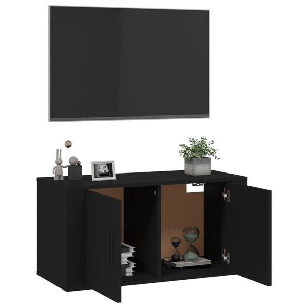 Móvel de TV de parede 80x34,5x40 cm preto - Image 5