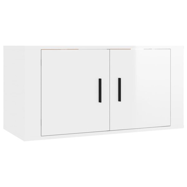 Móvel de TV de parede 80x34,5x40 cm branco brilhante - Image 2