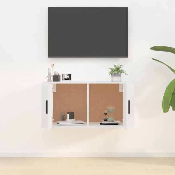 Móvel de TV de parede 80x34,5x40 cm branco brilhante - Image 3