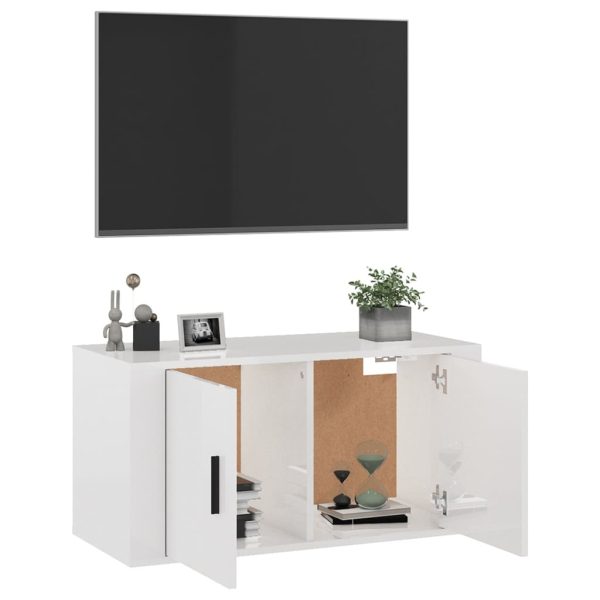 Móvel de TV de parede 80x34,5x40 cm branco brilhante - Image 5
