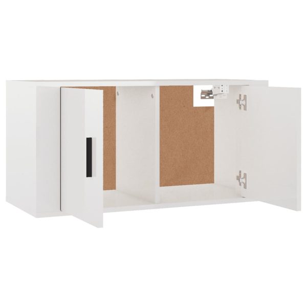 Móvel de TV de parede 80x34,5x40 cm branco brilhante - Image 8