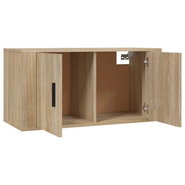 Móvel de TV de parede 80x34,5x40 cm castanho sonoma - Image 8