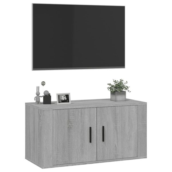 Móvel de TV de parede 80x34,5x40 cm cinzento sonoma - Image 4