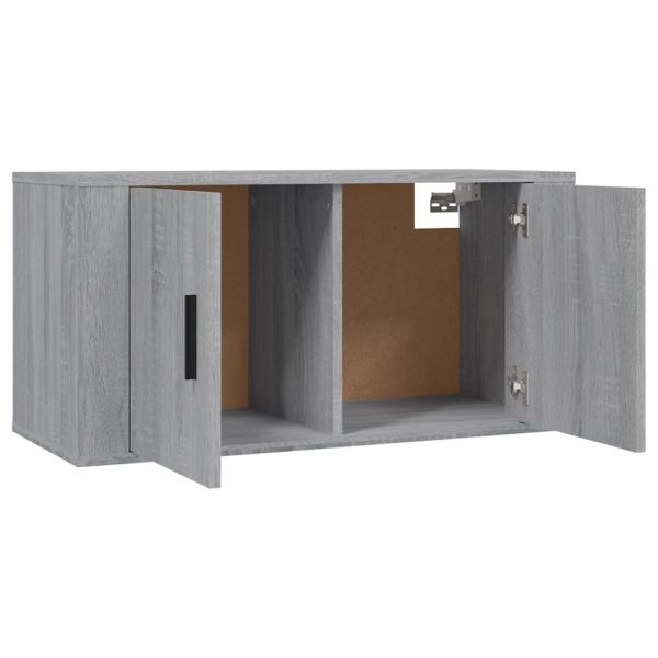 Móvel de TV de parede 80x34,5x40 cm cinzento sonoma - Image 8