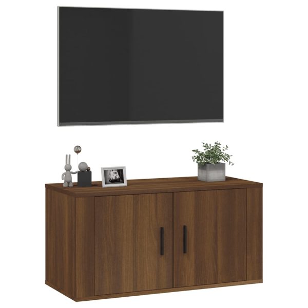 Móvel de TV de parede 80x34,5x40 cm carvalho castanho - Image 4