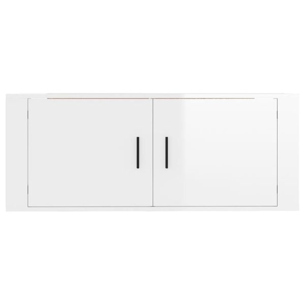 Móvel de TV de parede 100x34,5x40 cm branco brilhante - Image 6