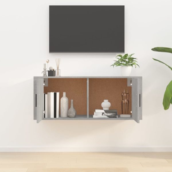 Móvel de TV de parede 100x34,5x40 cm cinzento cimento - Image 3