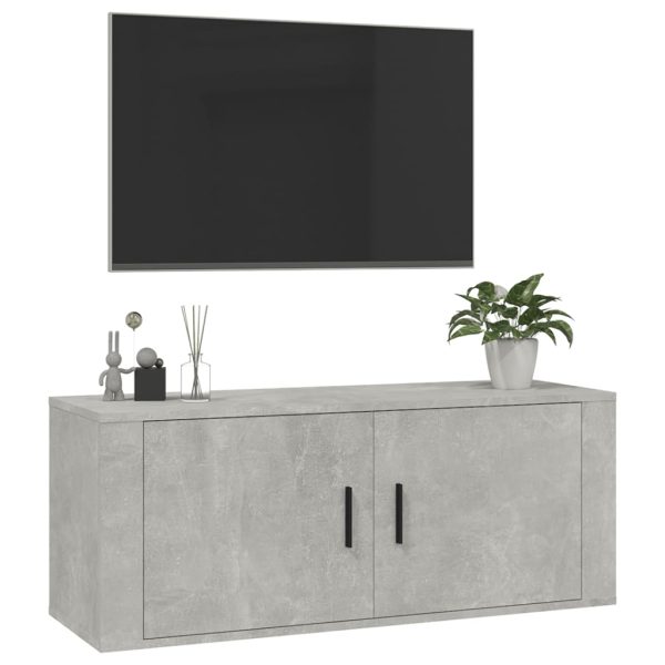 Móvel de TV de parede 100x34,5x40 cm cinzento cimento - Image 4