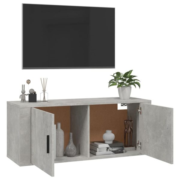 Móvel de TV de parede 100x34,5x40 cm cinzento cimento - Image 5