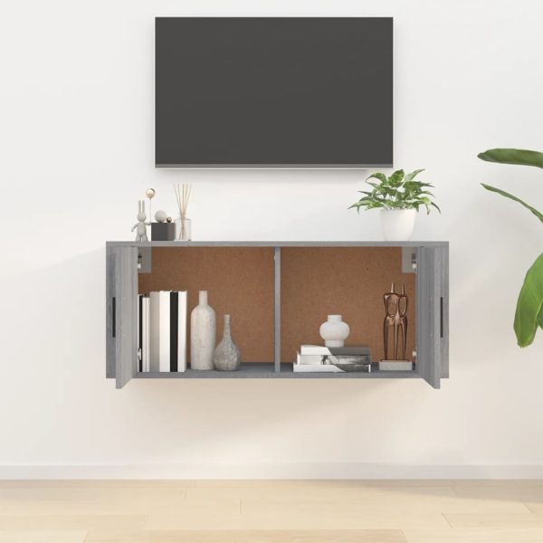 Móvel de TV de parede 100x34,5x40 cm cinzento sonoma - Image 3