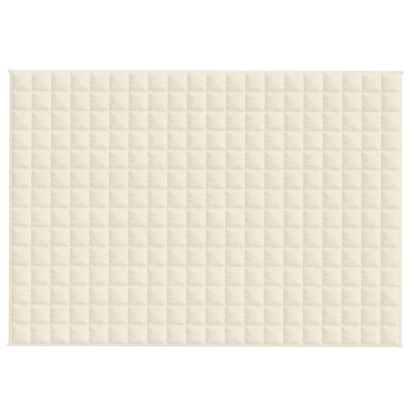 Manta pesada 10 kg 137x200 cm tecido creme-claro - Image 3