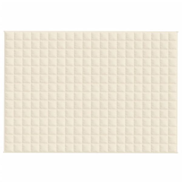 Manta pesada 10 kg 140x200 cm tecido creme-claro - Image 3