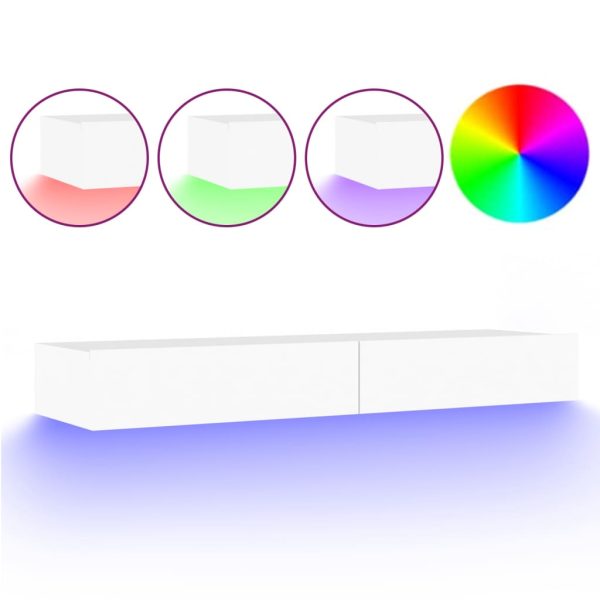 Móvel de TV com luzes LED 120x35x15,5 cm branco - Image 2