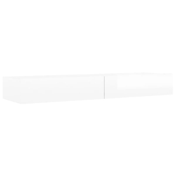 Móvel de TV com luzes LED 120x35x15,5 cm branco brilhante - Image 5