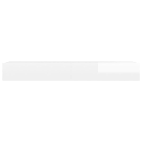 Móvel de TV com luzes LED 120x35x15,5 cm branco brilhante - Image 6